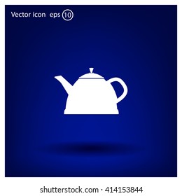 Teapot kettle on isolated, vector illustration