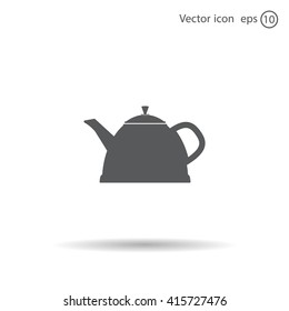Teapot kettle on isolated, vector illustration