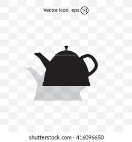 Teapot kettle on isolated, vector illustration