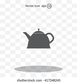 Teapot kettle on isolated, vector illustration