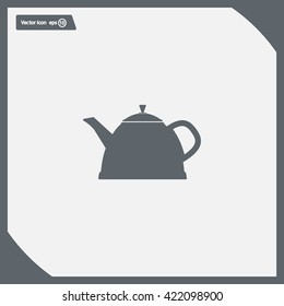 Teapot kettle on isolated, vector illustration
