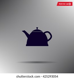 Teapot kettle on isolated, vector illustration