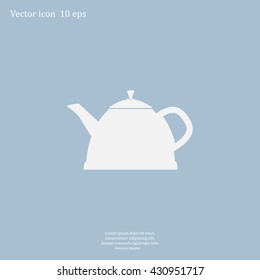 Teapot kettle on isolated, vector illustration