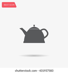 Teapot kettle on isolated, vector illustration
