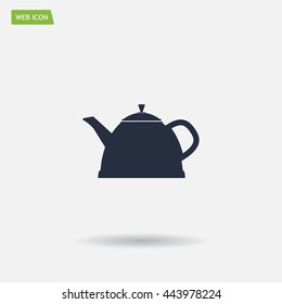 Teapot kettle on isolated, vector illustration