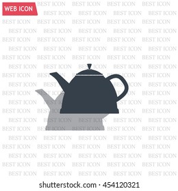 Teapot kettle on isolated, vector illustration