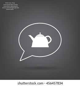 Teapot kettle on isolated, vector illustration