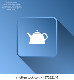 Teapot kettle on isolated, vector illustration