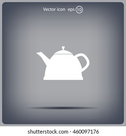 Teapot kettle on isolated, vector illustration