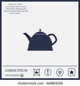 Teapot kettle on isolated, vector illustration