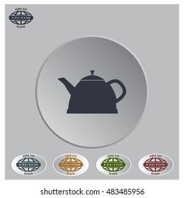 Teapot kettle on isolated, vector illustration
