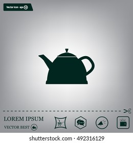 Teapot kettle on isolated, vector illustration