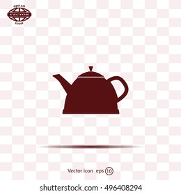 Teapot kettle on isolated, vector illustration