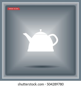 Teapot kettle on isolated, vector illustration