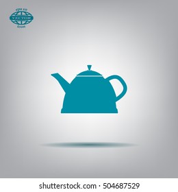 Teapot kettle on isolated, vector illustration