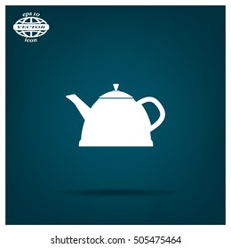 Teapot kettle on isolated, vector illustration