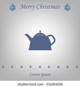 Teapot kettle on isolated, vector illustration