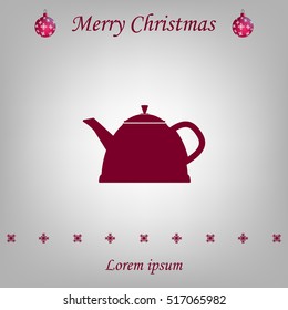 Teapot kettle on isolated, vector illustration