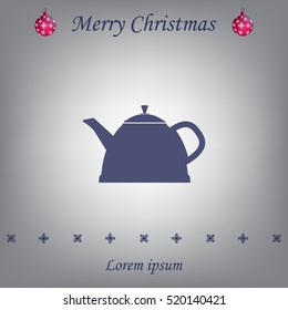 Teapot kettle on isolated, vector illustration