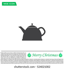 Teapot kettle on isolated, vector illustration