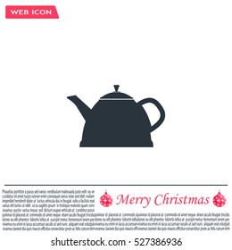 Teapot kettle on isolated, vector illustration