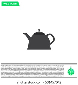 Teapot kettle on isolated, vector illustration