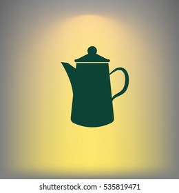 Teapot kettle on isolated, vector illustration