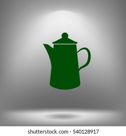 Teapot kettle on isolated, vector illustration