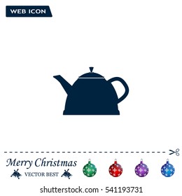 Teapot kettle on isolated, vector illustration