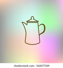 Teapot kettle on isolated, vector illustration