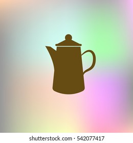 Teapot kettle on isolated, vector illustration