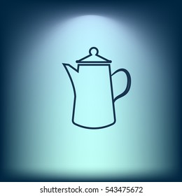 Teapot kettle on isolated, vector illustration