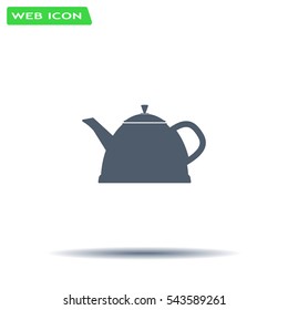 Teapot kettle on isolated, vector illustration