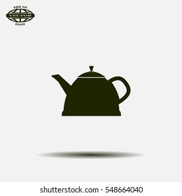 Teapot kettle on isolated, vector illustration
