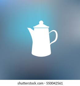 Teapot kettle on isolated, vector illustration