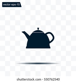 Teapot kettle on isolated, vector illustration