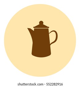 Teapot kettle on isolated, vector illustration