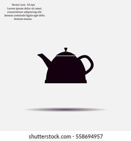 Teapot kettle on isolated, vector illustration