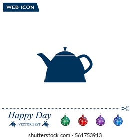 Teapot kettle on isolated, vector illustration