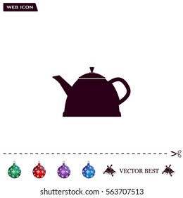 Teapot kettle on isolated, vector illustration