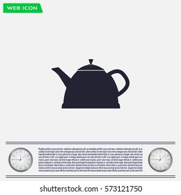 Teapot kettle on isolated, vector illustration