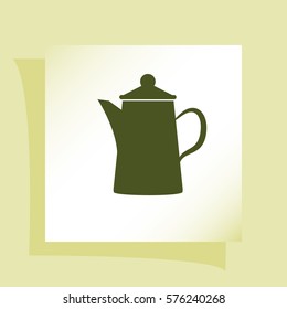 Teapot kettle on isolated, vector illustration