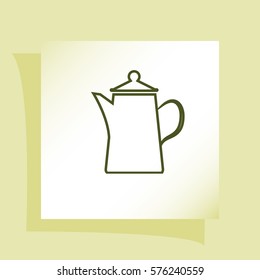 Teapot kettle on isolated, vector illustration