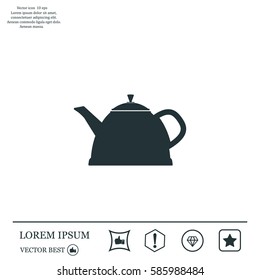 Teapot kettle on isolated, vector illustration