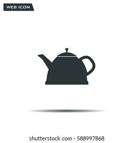 Teapot kettle on isolated, vector illustration