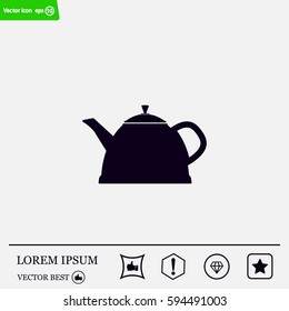 Teapot kettle on isolated, vector illustration