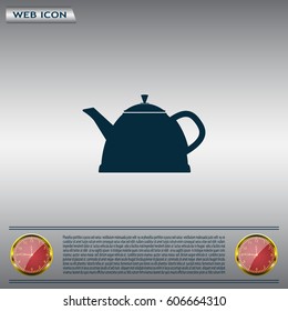 Teapot kettle on isolated, vector illustration