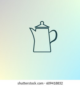 Teapot kettle on isolated, vector illustration