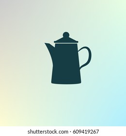 Teapot kettle on isolated, vector illustration