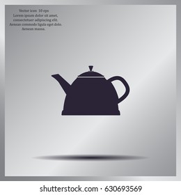 Teapot kettle on isolated, vector illustration